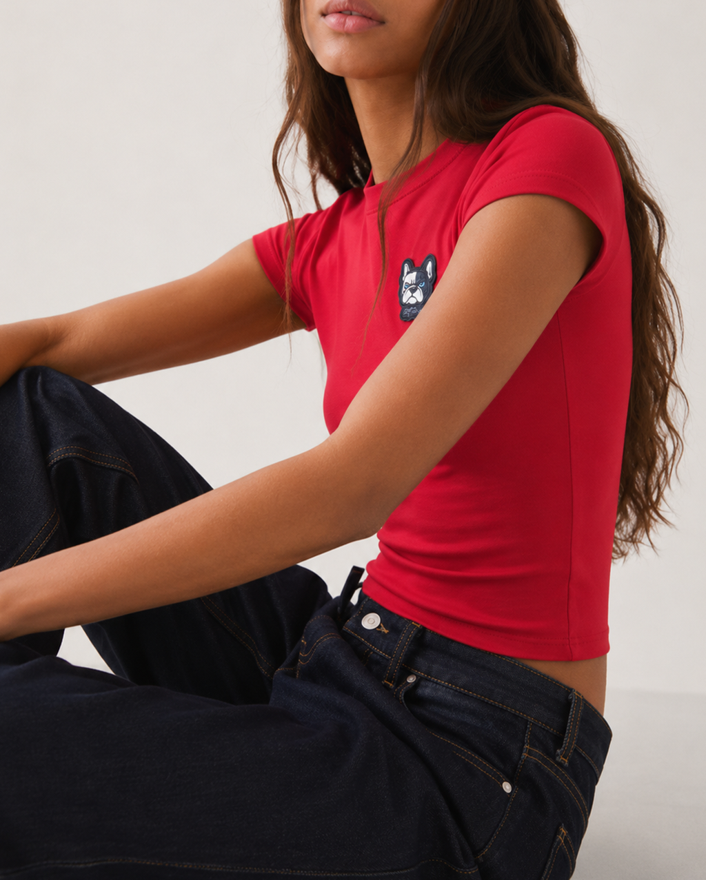 2FANGS - CREWNECK T-SHIRT WITH 3D PVC RELIEF LOGO