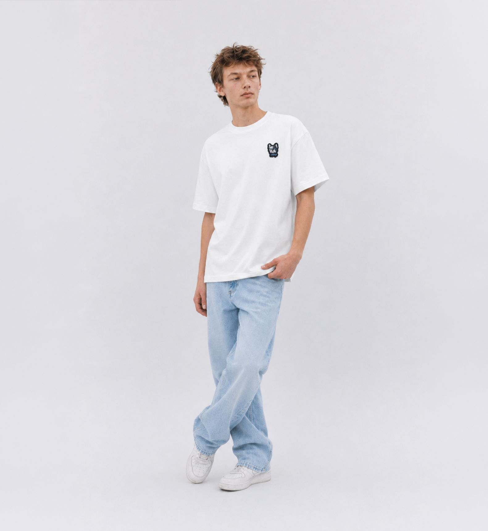 2FANGS - CREWNECK T-SHIRT WITH 3D PVC RELIEF LOGO